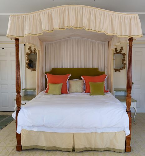 George III Style Faux Grain Canopy bed