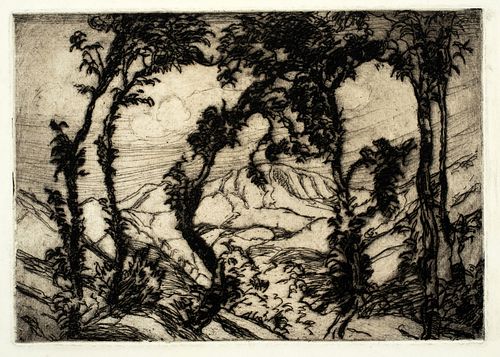 Margaret Jordan Patterson (1867-1950) 'Mountain through Trees'