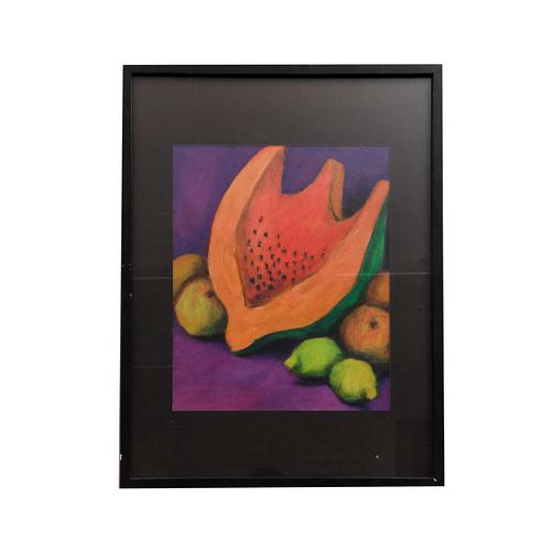 EFRAÍN CASTRO, Papaya, Firmada Mixta sobre papel, 48 x 39 cm