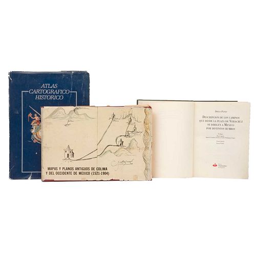 Libros sobre Mapas, planos y atlas cartográfico. Descripción de los Caminos que desde la Plaza de Veracruz. Piezas: 3.