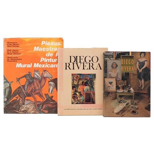 Libros sobre Arte Mexicano.  Encuentros con Diego Rivera / Piezas Maestras de la Pintura Mural Méxicana. Piezas: 3.