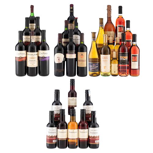 Lote de Vinos Blancos, Rosados y Espumosos. En presentaciones de 187 ml. y 750 ml. Total de piezas: 31.