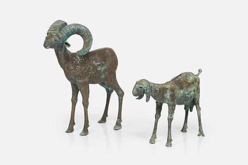 Gene Logan, Life-Sized Brutalist Sheep Sculptures (2)