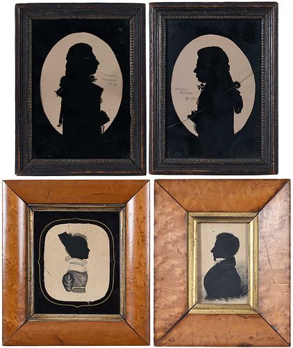 Four British or American School Silhouette Portraits