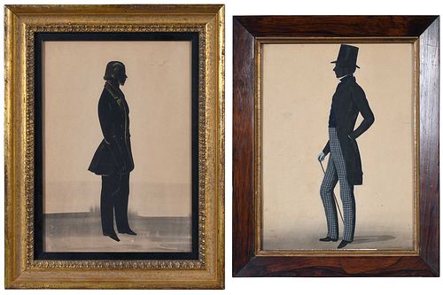 Two British or American School Silhouette Portraits