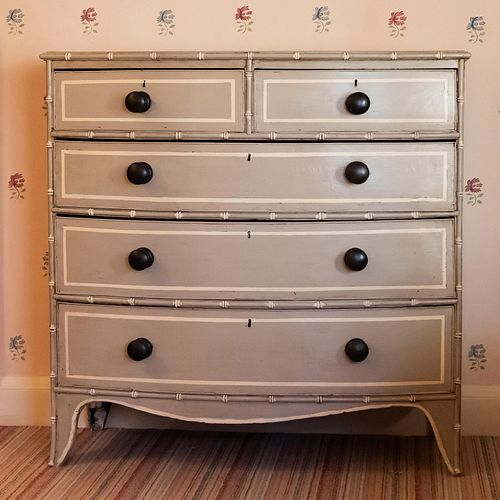 Late George III Painted D-Shape Chest of Drawers