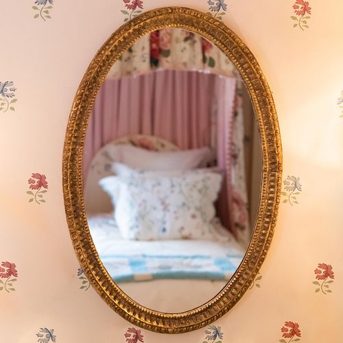 George III Style Giltwood Oval Mirror
