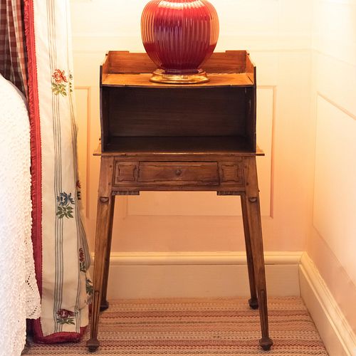 Continental Provincial Fruitwood Bedside Table, possibly Scandinavian