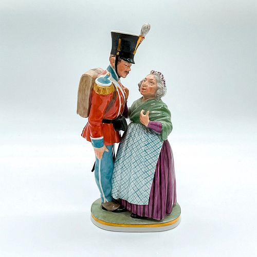 Royal Copenhagen Gilded Figurine, Soldier and Witch