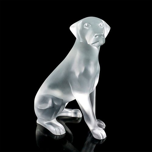 Lalique Crystal Figure, Labrador Male