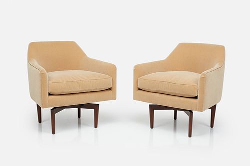 Harvey Probber Style, Swivelling Lounge Chairs (2)