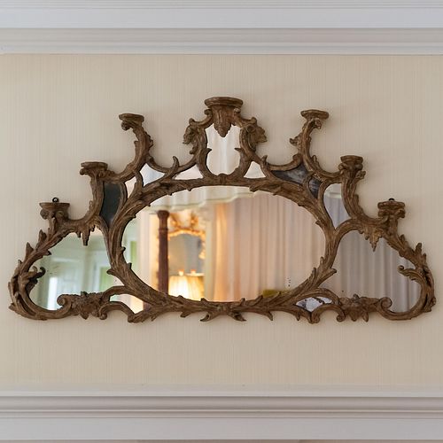 George III Style Giltwood Overmantel Mirror 
