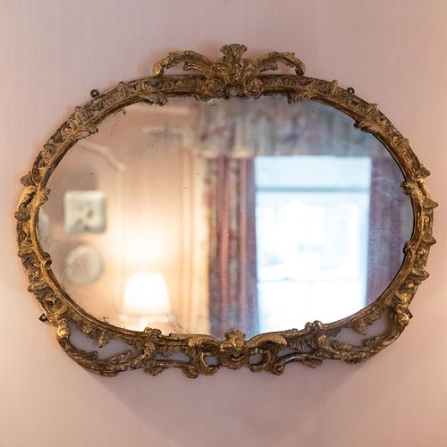 Victorian Oval Giltwood Mirror