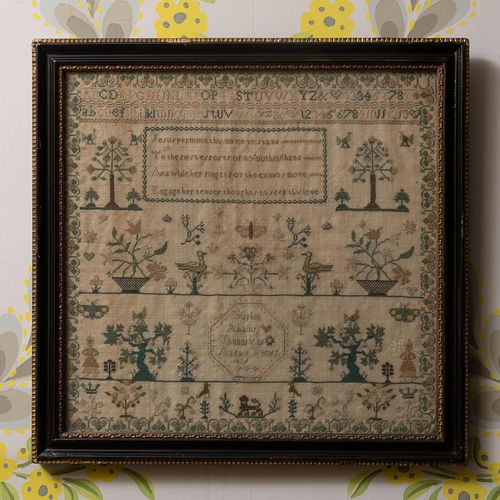 Two English Needlework Samplers, One Signed Ann Shepherd, Aged 12; the other Sophia Adams, Aged 9 Years, 1826