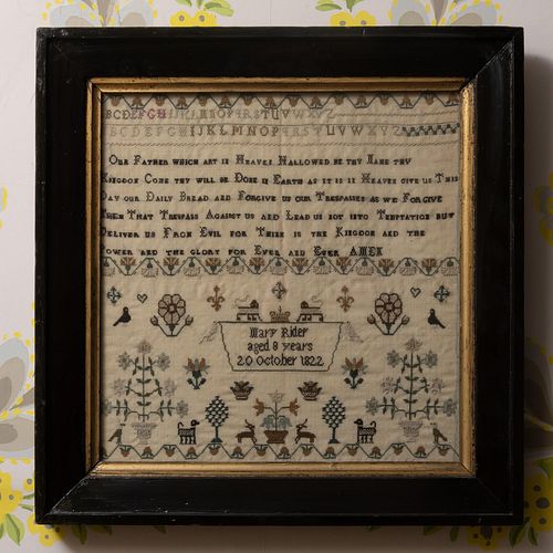 Group of Four Needlework Samplers, One Signed by Frances Bradshaw, Aged 8, 1824