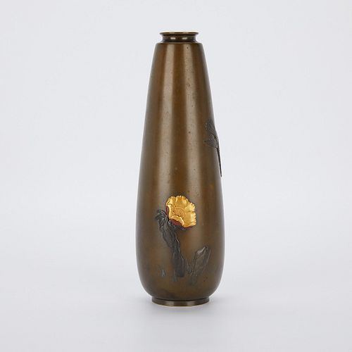 Japanese Meiji Mixed Metal Vase - Signed