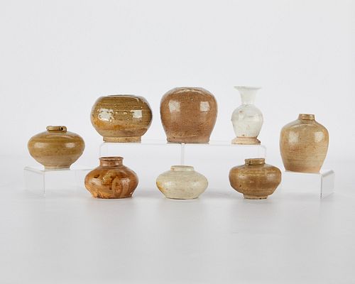 8 Chinese Celadon Glaze Jars and Jarlets
