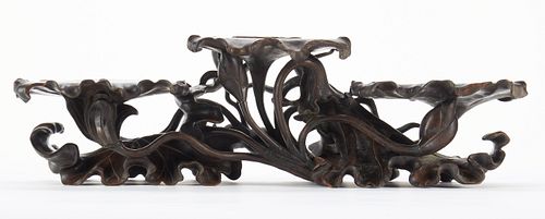 19th c. Chinese Rosewood 3-Platform Stand