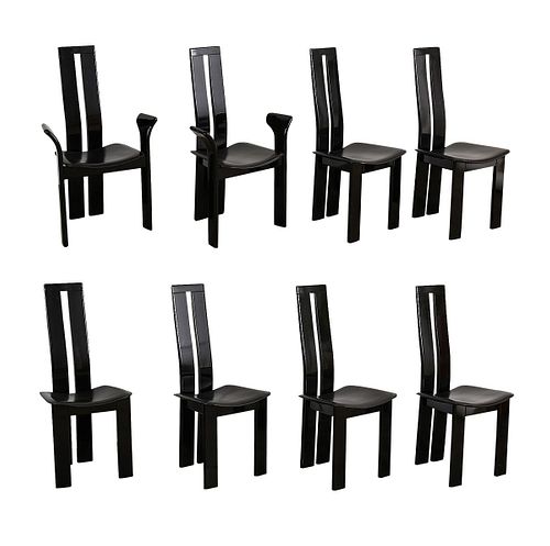 8 Pietro Constantini Postmodern Dining Chairs
