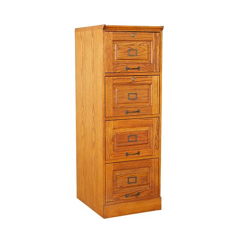 Wooden 4-Drawer Filing Cabinet