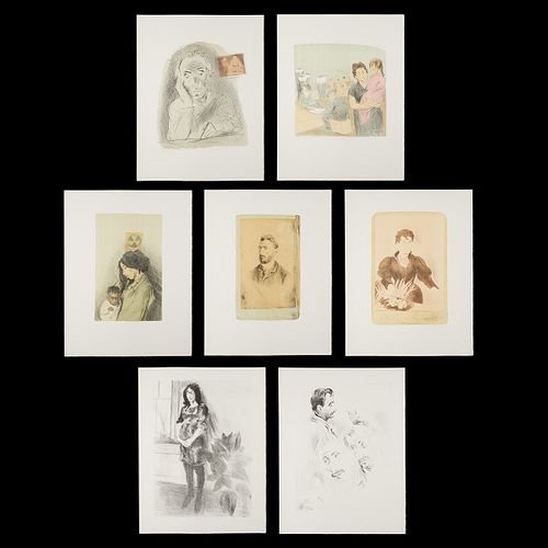 7 Raphael Soyer "Memories" Portfolio Lithographs