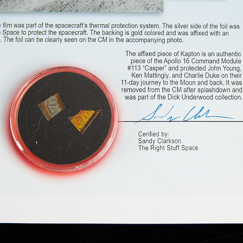 Apollo 16 Flown Kapton Fragments on COA