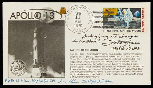 Fred Haise Signed Envelope w/ Kapton Foil A13