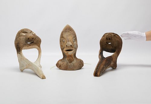 Group of 3 Large Inuit Bone Carvings