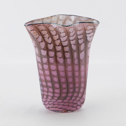 Tom Philabaum Reptilian Blown Glass Vase