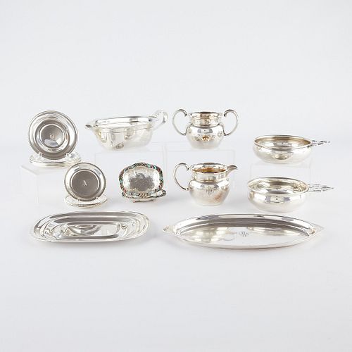Grp 20 Sterling Silver Serving Dishes & Coasters