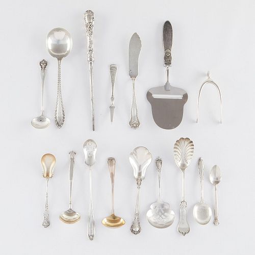 Group of 16 Pcs Sterling Silver Serving Ware