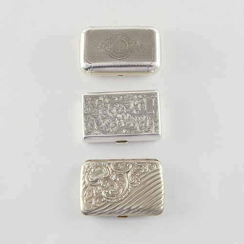 Group of 3 Sterling & Silver Cigarette Cases