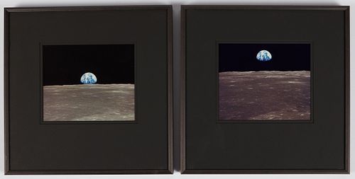 2 NASA Apollo 11 Earthrise Framed Photographs