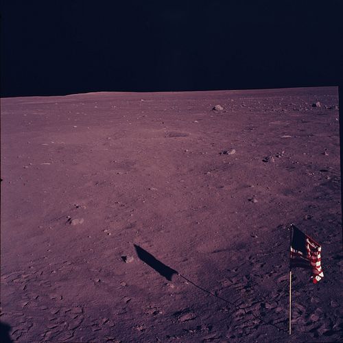 70mm Original NASA Transparency Flag Lunar Surface