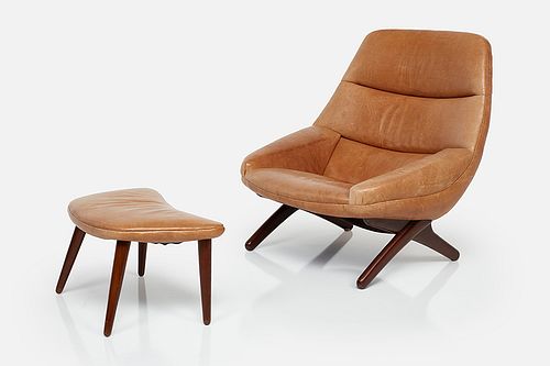 Illum Wikkelsø, Lounge Chair and Ottoman (2)