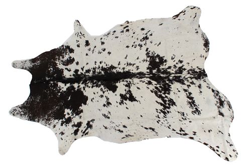 Black & White Speckled Cowhide Premium Rug
