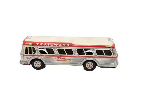 Tin Postwar Trailways Bus