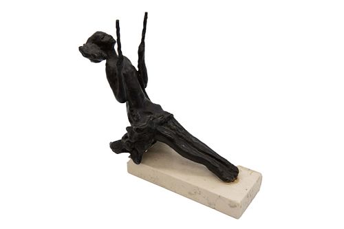 In the manner of Giacometti Stylized Bronze Statue