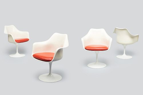 Eero Saarinen, 'Tulip' Dining Armchairs (4)