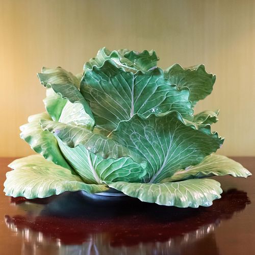 Dodie Thayer Porcelain Cabbage Form Tureen, Cover and Underplate