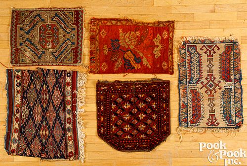 Five Oriental mats and bagfaces