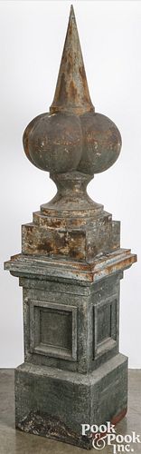 Large tin architectural finial, late 19th c.