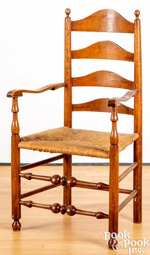 Delaware Valley ladderback armchair, 18th c.