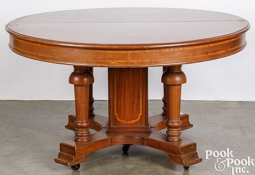 Mahogany extension dining table, ca. 1900