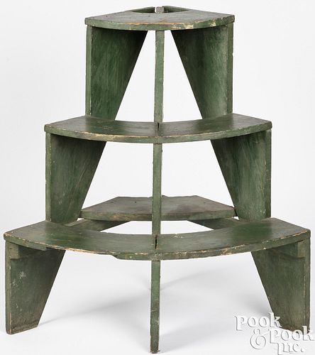 Painted pine plant stand, early 20th c.