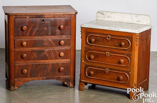Two Victorian child's dressers