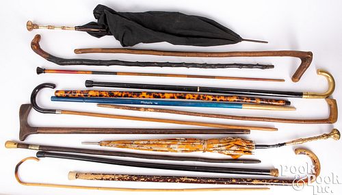 Collection of canes and parasols