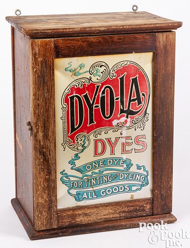 Dy-O-La Dyes cabinet and contents