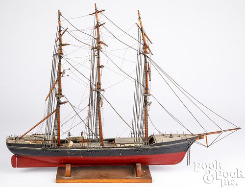 Antique wood ship model