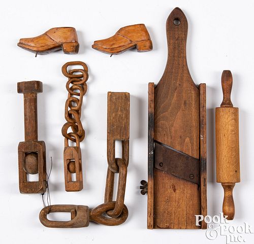 Woodenware to include carved whimseys, etc.